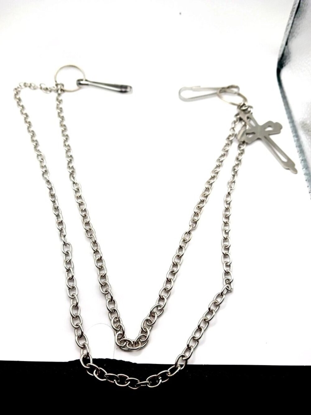 Large Cross Double Layer Wallet -Pants Chain -20 Inches